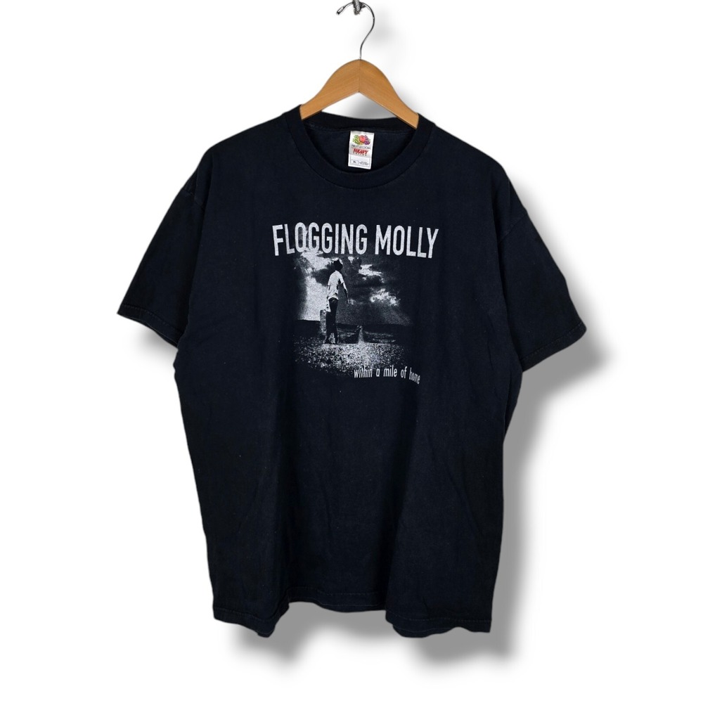 Vintage 2004 Flogging Molly Within A Mile Of Home US Tour Band Punk T-Shirt XL